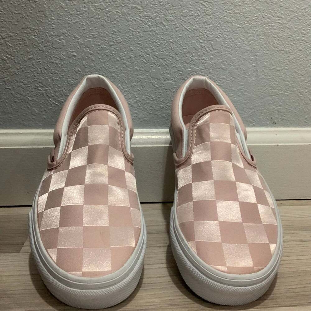 Vans Classic Slip-On Women Satin Checkerboard Sepia Size 5.5